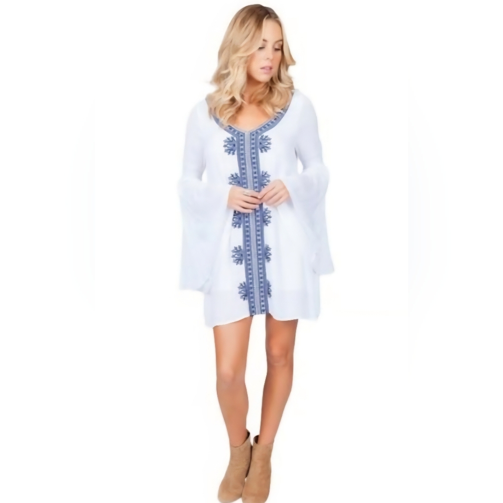 L *Space Sina Embroidered Tunic/Cover Up/Mini Dress NWOT